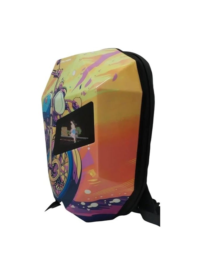 حقيبة ظهر  للدراجات النارية بشاشة LED قابلة للبرمجة وحقيبة ظهر للكمبيوتر المحمول عالية الدقة لركوب الدراجات النارية يمكن اختيار المظهر المناسب لك المقاس: 36*18*48 سم - Image 5