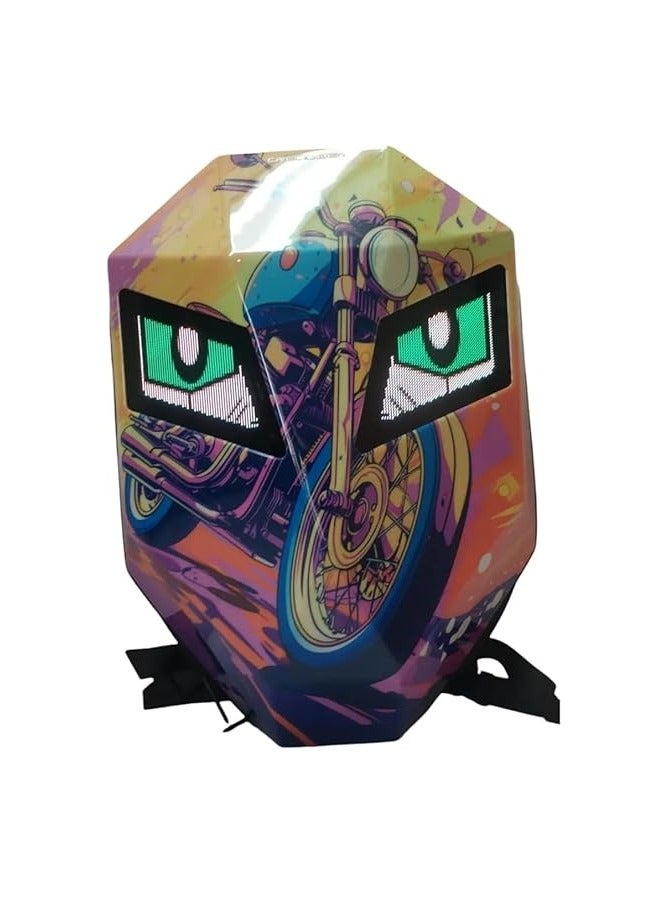 حقيبة ظهر  للدراجات النارية بشاشة LED قابلة للبرمجة وحقيبة ظهر للكمبيوتر المحمول عالية الدقة لركوب الدراجات النارية يمكن اختيار المظهر المناسب لك المقاس: 36*18*48 سم - Image 3