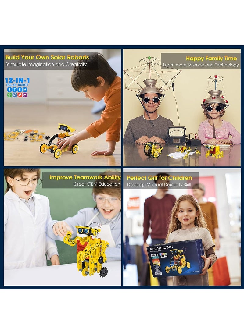 Solar Robot Kit For Kids STEM Building Toys 12-In-1 Build Your Own Robot