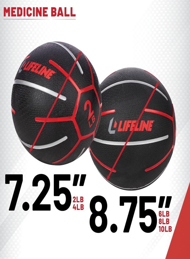 Lifeline Fitness Medicine Ball - Total Body Strength and Stability Training - Multiple Weights Available - Non-Slip, Light Bounce - Textured Surface - Durable - Home Gym Exercise Equipment 2 lbs - Image 2