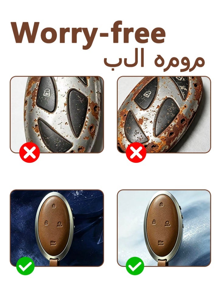 هيونداي غطاء مفتاح سيارة بيضاوي متوافق مع هيونداي سانتا في وتوسان - Image 4