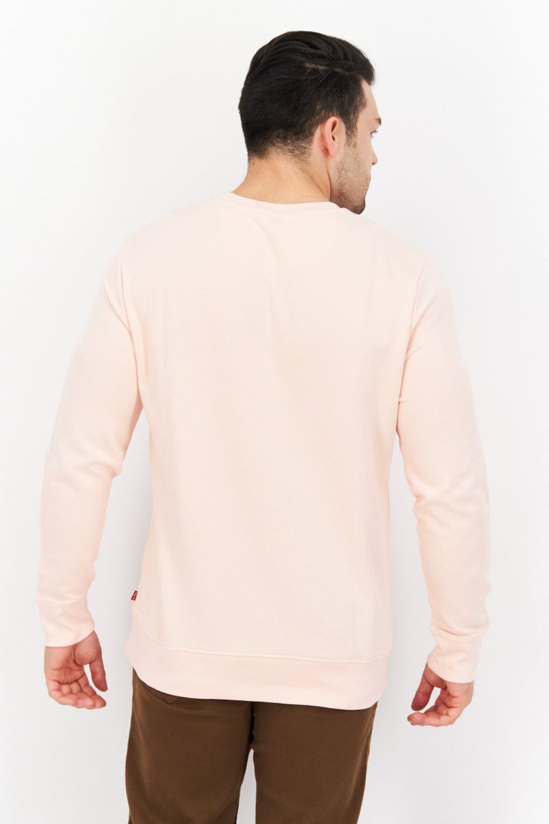 Levi's Men Crew Neck Long Sleeve Graphic Print Sweatshirts, Peach - Image 3