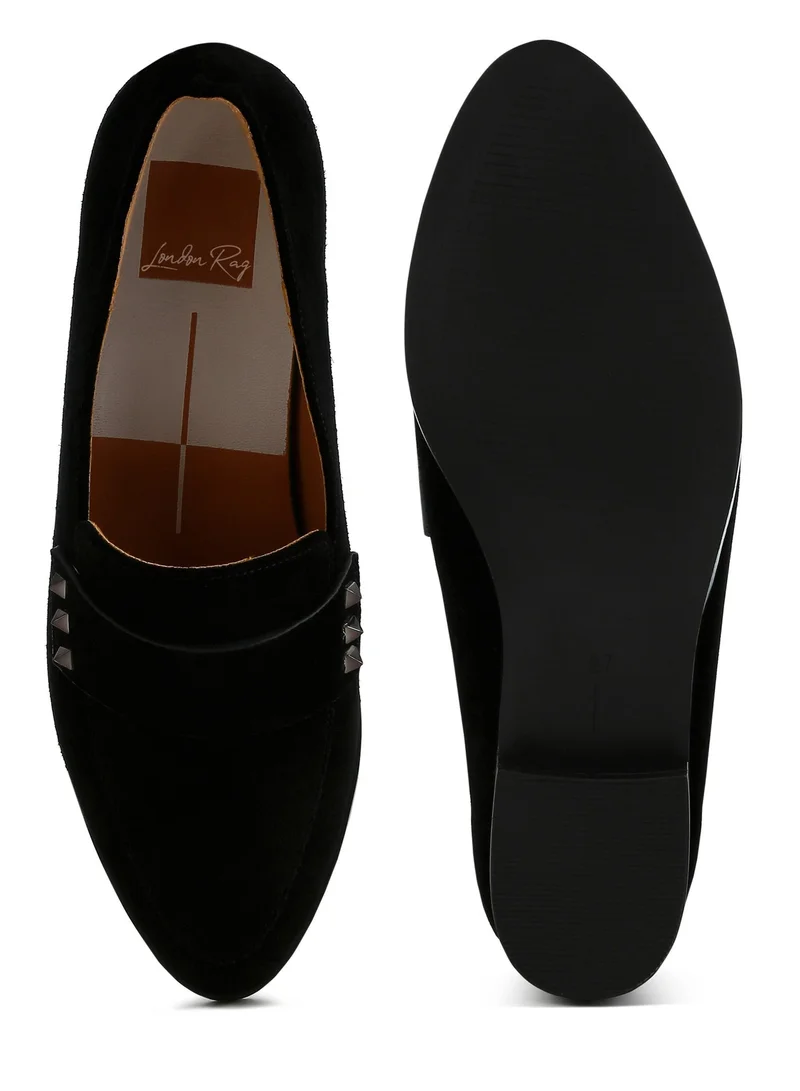 London Rag Black London Rag Women's Studded Suede Loafers in Black for Women | Best Price UAE