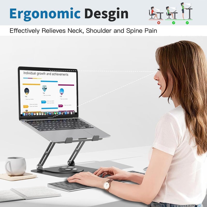 Adjustable Laptop Stand with Cooling Fan and 360° Rotation - Image 5