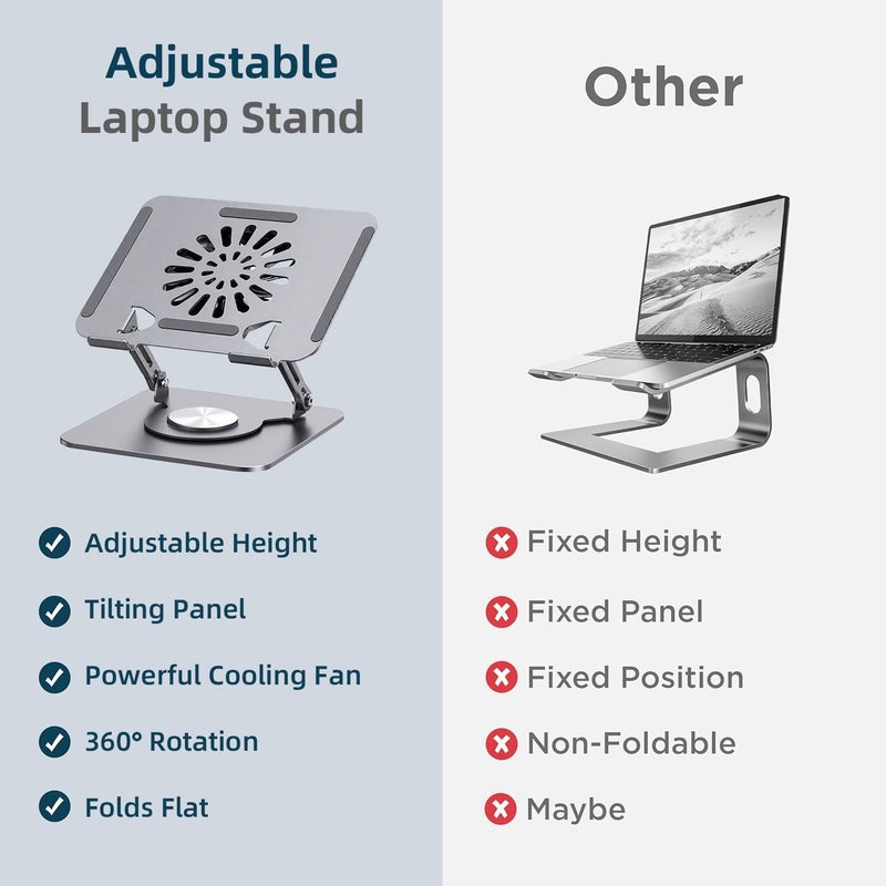 Adjustable Laptop Stand with Cooling Fan and 360° Rotation - Image 4