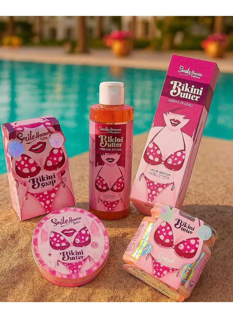 سمايل مجموعة تتكون من غسول بكيني 250 مل، زبدة للجسم والمناطق الحساسة 450 مل، صابون تفتيح المناطق الحساسة 125 جم، زبدة البكيني للجسم والمناطق الحساسة 125 مل - Image 1