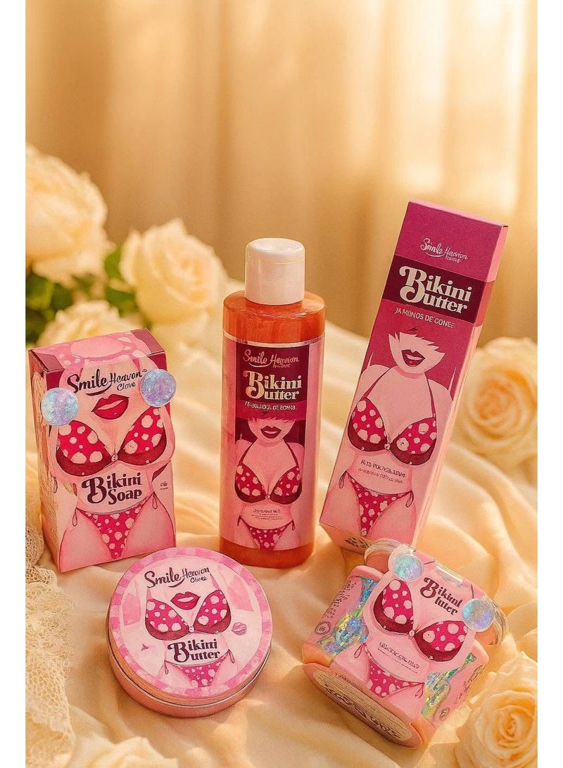 سمايل مجموعة تتكون من غسول بكيني 250 مل، زبدة للجسم والمناطق الحساسة 450 مل، صابون تفتيح المناطق الحساسة 125 جم، زبدة البكيني للجسم والمناطق الحساسة 125 مل - Image 2