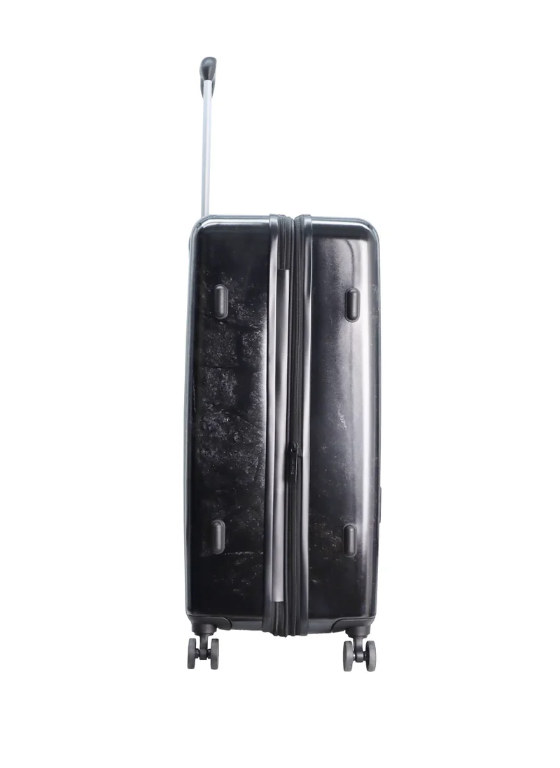 Discovery Discovery Stone ABS Hard Shell Large Check-In Travel Suitcase Black, Durable Lightweight Travel Luggage, 4 Double Wheel Trolley Bag with TSA Combination Lock (71 cm/28 Inch).
