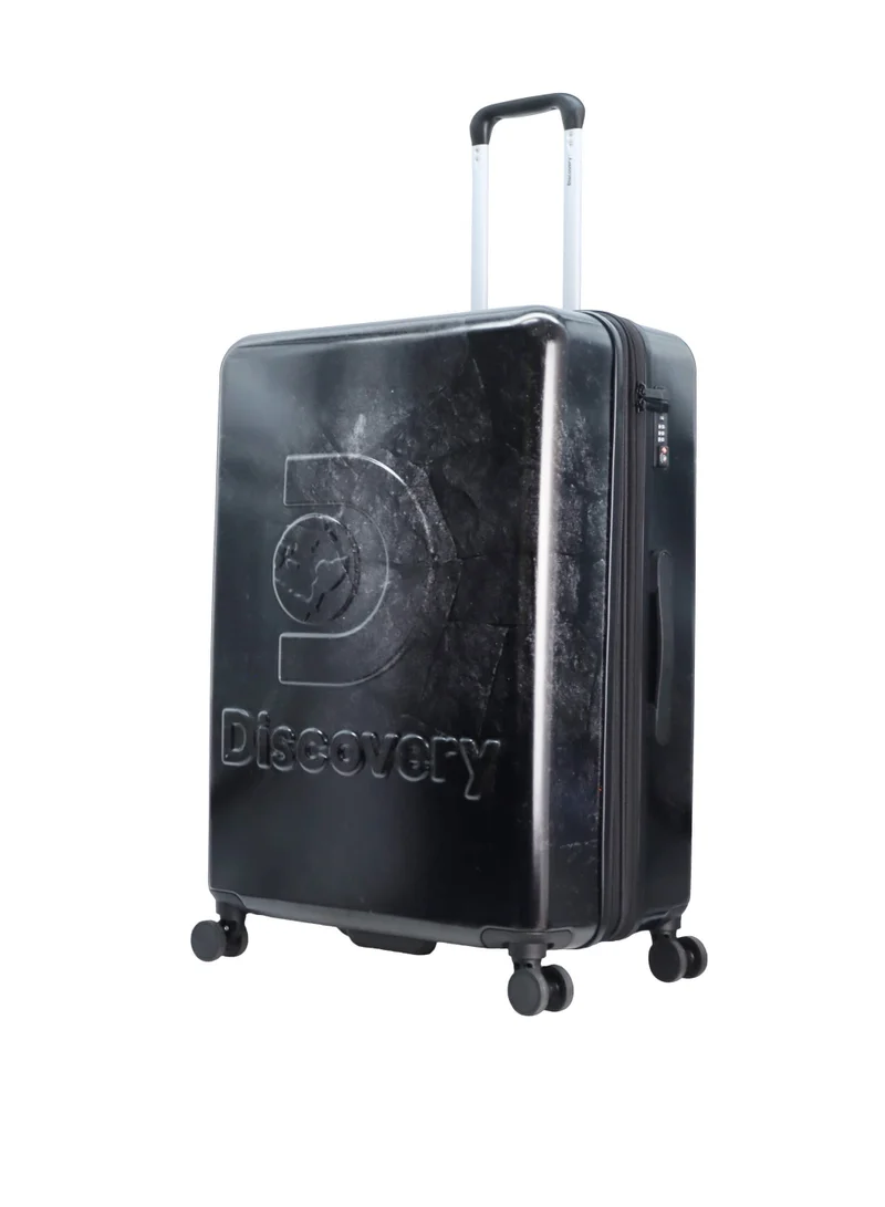 Discovery Discovery Stone ABS Hard Shell Large Check-In Travel Suitcase Black, Durable Lightweight Travel Luggage, 4 Double Wheel Trolley Bag with TSA Combination Lock (71 cm/28 Inch).