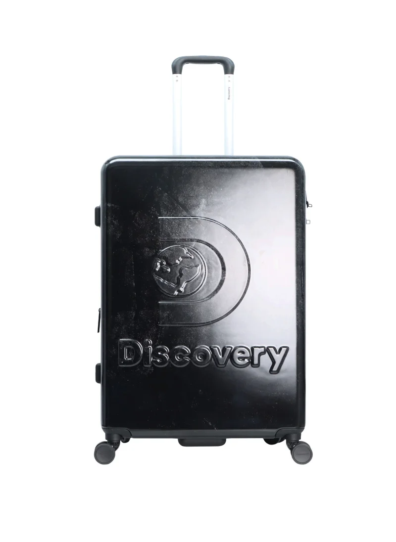 Discovery Discovery Stone ABS Hard Shell Large Check-In Travel Suitcase Black, Durable Lightweight Travel Luggage, 4 Double Wheel Trolley Bag with TSA Combination Lock (71 cm/28 Inch).