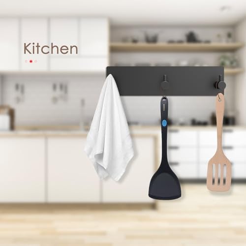 Bstansion Key Holder for Wall, Self Adhesive Stainless Steel Key Hanger with 3 Key Hooks Wall Mount, Key Rack Organizer for Keys, Coat, Bag, Key Holders for Office, Door, Bathroom, Kitchen - Black - Image 5