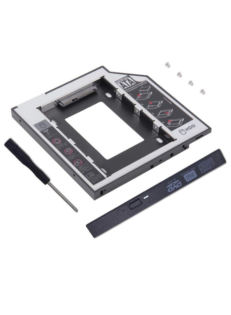 علبة القرص الصلب 9.5 ملم 2.5 بوصة SATA HDD SSD علبة القرص الصلب بديلة DVD CD ROM محول علبة محرك الأقراص الضوئية لأجهزة الكمبيوتر المحمول DELL HP Lenovo ThinkPad ACER ASUS - Image 1