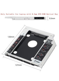 ماركة غير محددة علبة القرص الصلب 9.5 ملم 2.5 بوصة SATA HDD SSD علبة القرص الصلب بديلة DVD CD ROM محول علبة محرك الأقراص الضوئية لأجهزة الكمبيوتر المحمول DELL HP Lenovo ThinkPad ACER ASUS  - Image 2