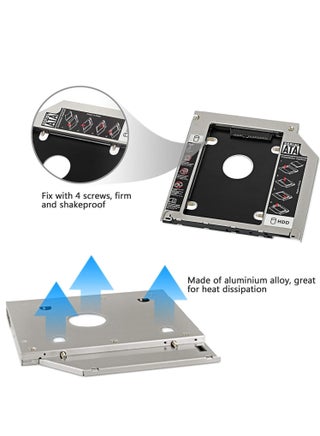 Hard Drive Caddy Tray 9.5mm 2nd 2.5 inch SATA HDD SSD Hard Drive Tray Replacement DVD CD ROM Optical Drive Caddy Tray Adapter for DELL HP Lenovo ThinkPad ACER ASUS Laptop - view 3