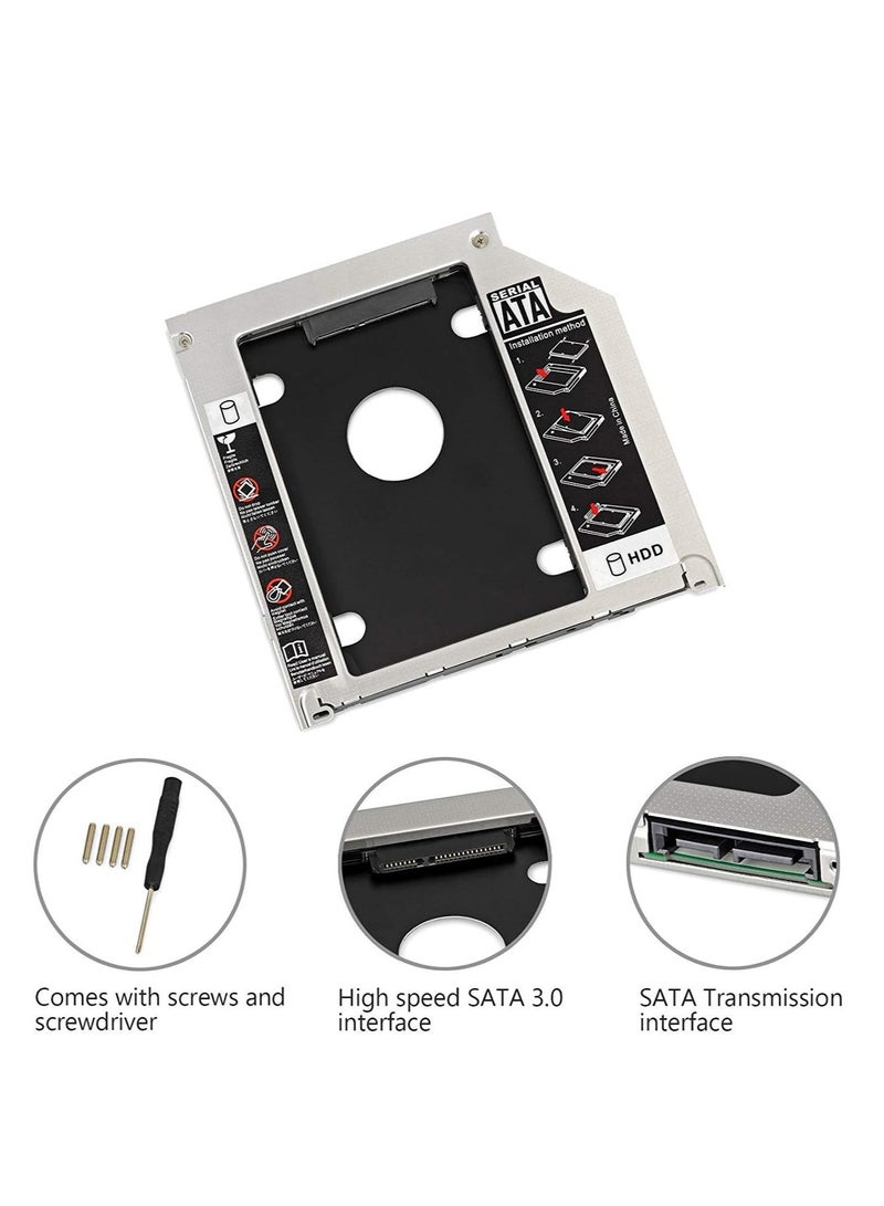 علبة القرص الصلب 9.5 ملم 2.5 بوصة SATA HDD SSD علبة القرص الصلب بديلة DVD CD ROM محول علبة محرك الأقراص الضوئية لأجهزة الكمبيوتر المحمول DELL HP Lenovo ThinkPad ACER ASUS - Image 4