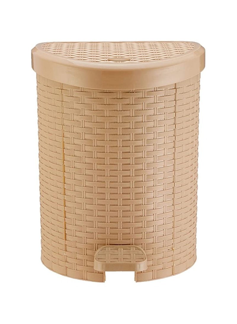 الهلال والنجمة الذهبية سلة قمامة وسط  من الراتان - لون بيج كافيه 653047 - Image 2