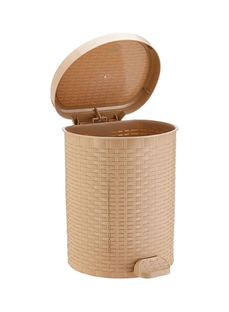 الهلال والنجمة الذهبية سلة قمامة وسط  من الراتان - لون بيج كافيه 653047 - Image 3