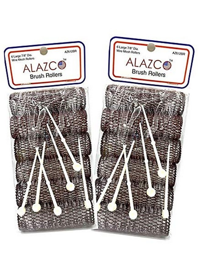 ألازكو 12 قطعة من بكرات الشعر ذات الطراز العتيق مع فرشاة وبكرات و12 دبوسًا - بكرات شعر شبكية بشعيرات 3 × 7/8 بوصة (12 بكرة كبيرة ودبوس) - Image 5