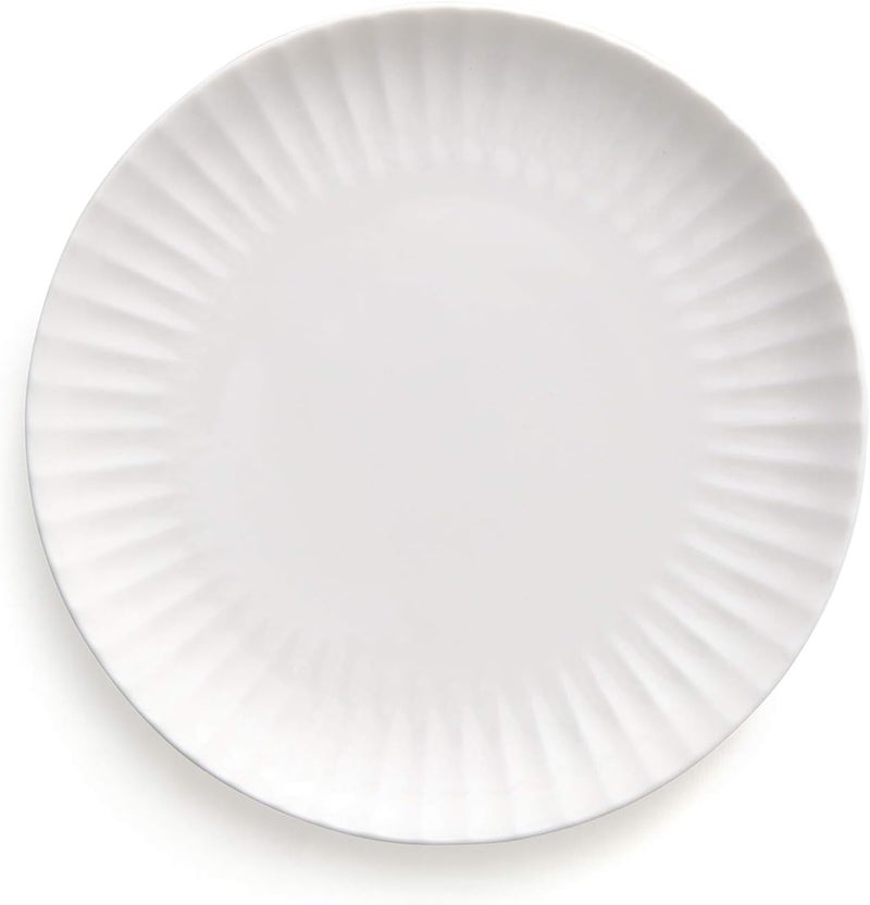 ZEN Pleats Porcelain Dessert Salad Plates 83 Inch Set of 6 White - Image 2