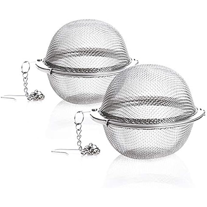 rayihni Xloey 2 Pack Tea StrainerStainless Steel Mesh Tea Ball Infuserpremium Tea Filter Tea Interval Diffuser With Extended Chain Hook For Loose Leaf Tea And Spices  Seasonings - Image 2