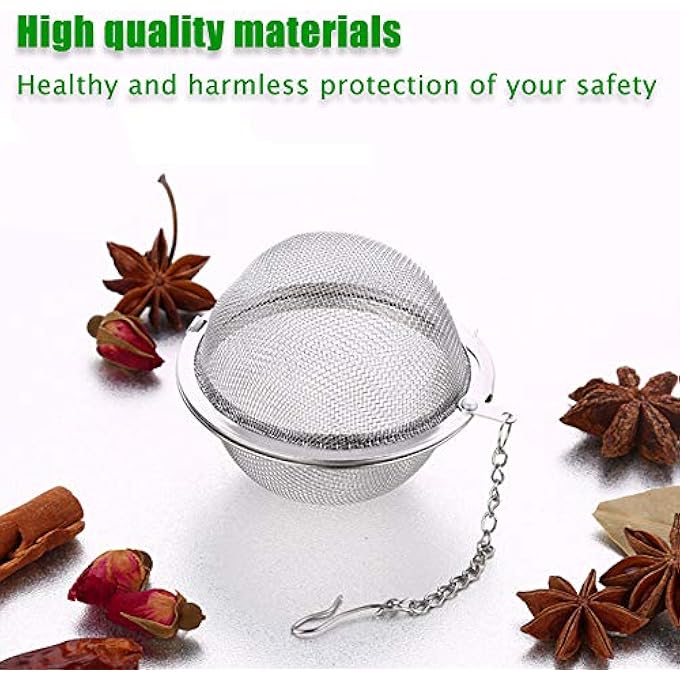 rayihni Xloey 2 Pack Tea StrainerStainless Steel Mesh Tea Ball Infuserpremium Tea Filter Tea Interval Diffuser With Extended Chain Hook For Loose Leaf Tea And Spices  Seasonings - Image 3