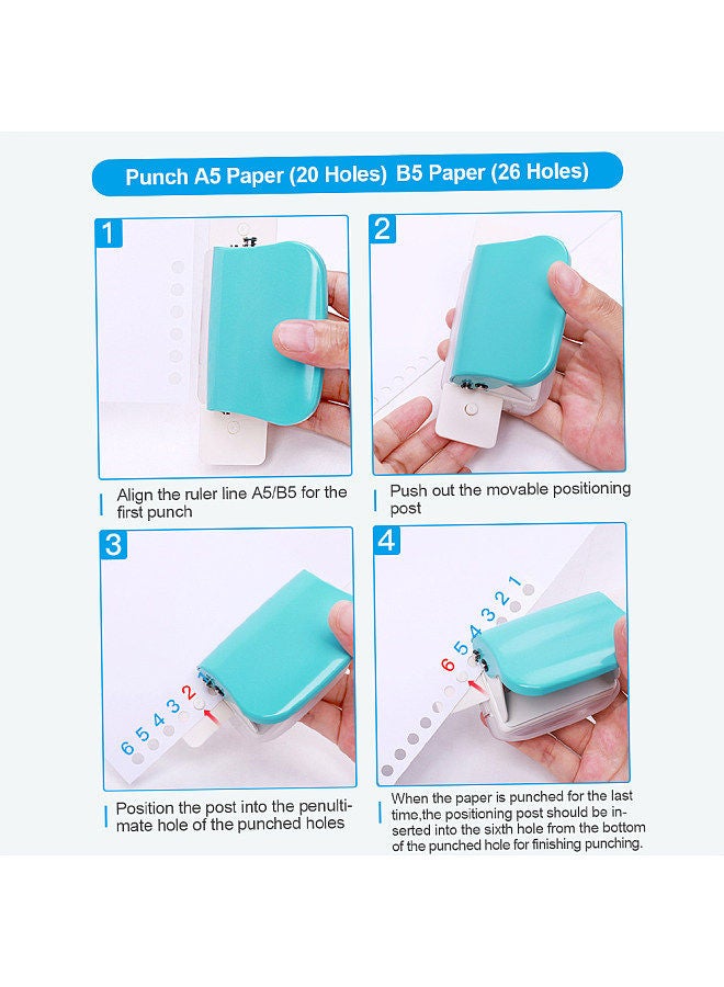 Kw-trio 6-Hole Paper Punch Handheld Metal Hole Puncher 5 Sheet Capacity 6mm for A4 A5 B5 Notebook Scrapbook Diary Planner  - Image 5