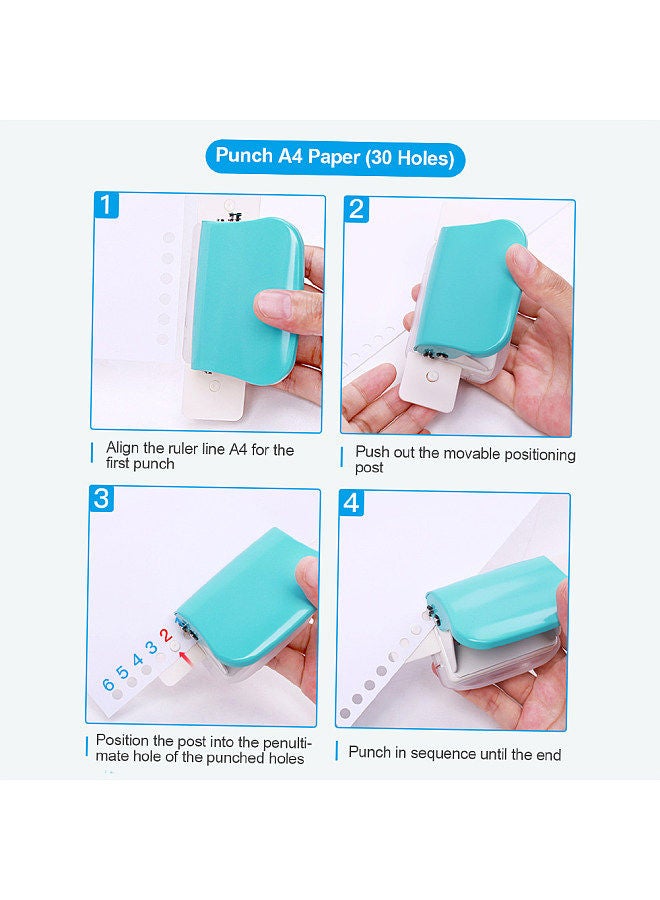 Kw-trio 6-Hole Paper Punch Handheld Metal Hole Puncher 5 Sheet Capacity 6mm for A4 A5 B5 Notebook Scrapbook Diary Planner  - Image 3