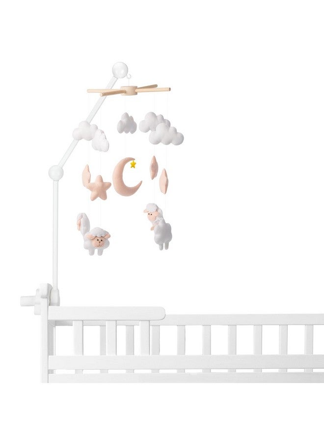 GlikCeil Wooden Baby Crib Mobile Arm 27.17 Inches Cloud Design Adjustable Baby Mobile Hanger for Crib Cot Bed Bassinet Wind Chimes Bed Bell Nursery(White) - Image 5