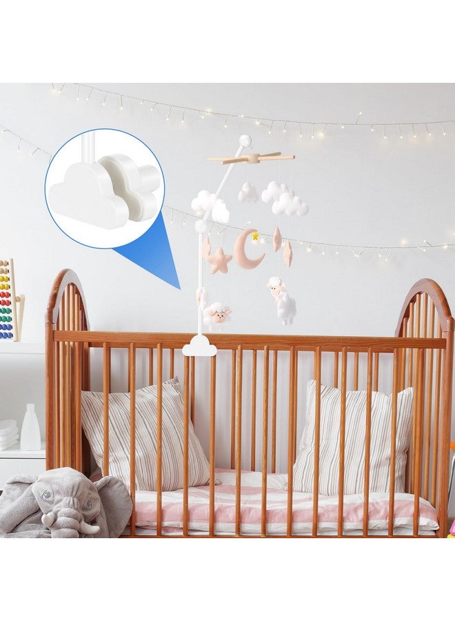 GlikCeil Wooden Baby Crib Mobile Arm 27.17 Inches Cloud Design Adjustable Baby Mobile Hanger for Crib Cot Bed Bassinet Wind Chimes Bed Bell Nursery(White) - Image 4