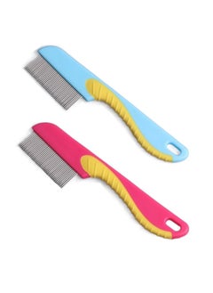 BONITO 2PCS Lice Metal Comb, Stainless Steel Fine Tooth Comb Dandruff Comb, Professional Fine Tooth Hair Comb for Kids and Adults  - Image 1