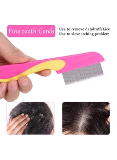 BONITO 2PCS Lice Metal Comb, Stainless Steel Fine Tooth Comb Dandruff Comb, Professional Fine Tooth Hair Comb for Kids and Adults  - Image 2