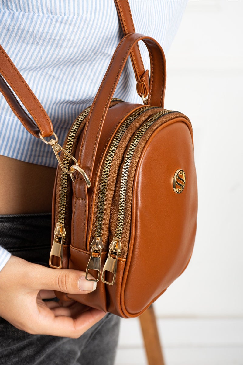 Sanmorris Women's Faux Leather Adjustable Cross Strap 3 Compartment Useful Shoulder Bag  - Image 2