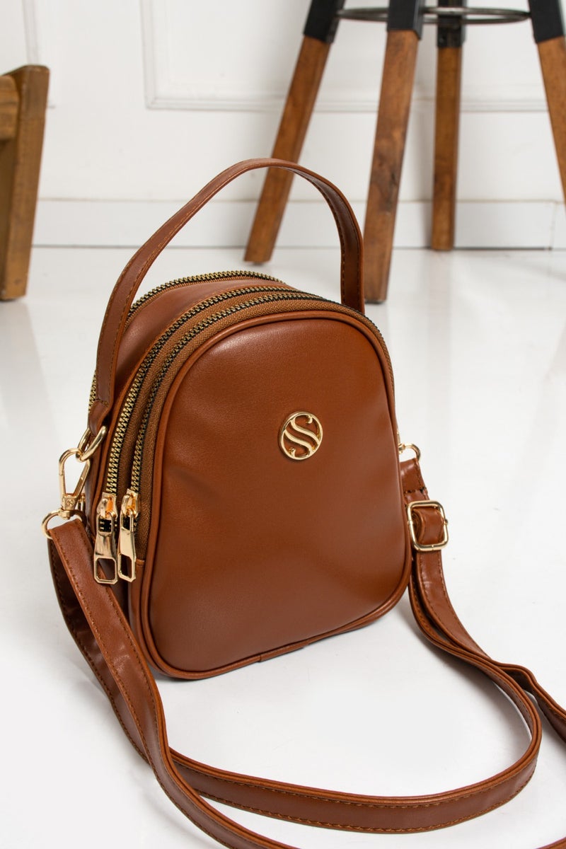 Sanmorris Women's Faux Leather Adjustable Cross Strap 3 Compartment Useful Shoulder Bag  - Image 1