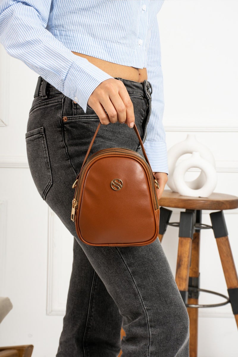 Sanmorris Women's Faux Leather Adjustable Cross Strap 3 Compartment Useful Shoulder Bag  - Image 4