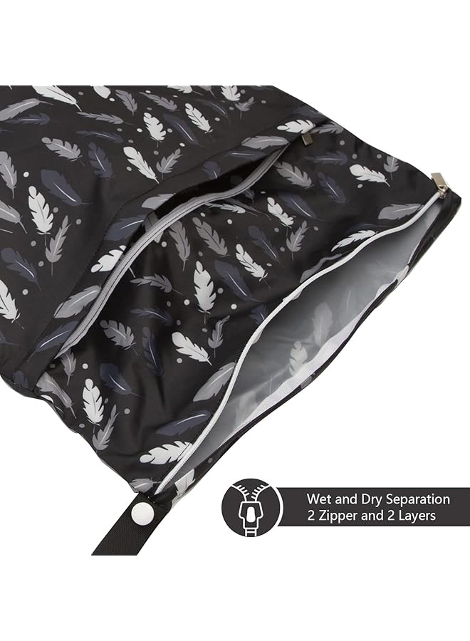 إكسفور قطع حقيبة مبللة مقاومة للماء قابلة لإعادة الاستخدام وحقيبة منظم حفاضات قابلة لإعادة الاستخدام لأجزاء مضخة الثدي وحقيبة مبللة للسباحة أو الملابس المبللة أو الصالة الرياضية أو حقيبة السفر - Image 2