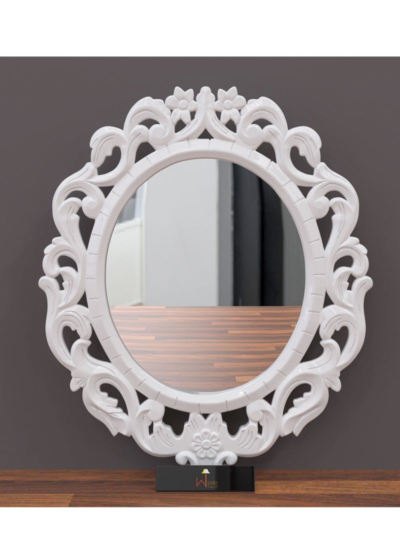Wooden Twist Modern Decorative Wooden Wall Mirror Bathroom Mirror  - Image 1