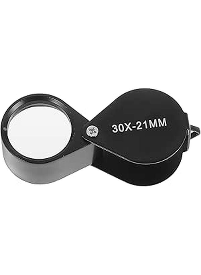 مكبر الجيب المعدني القابل للطي بالكامل 30x 30x21مم لفحص المجوهرات والعملات المعدنية والماس - Image 1