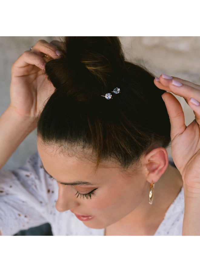 L. Erickson L Erickson Little Gem Bobby Pin Pair CrystalGold - Image 3