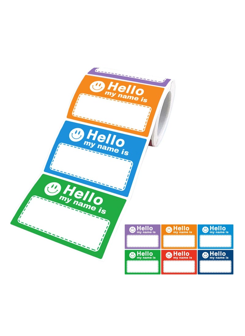 SYOSI Name Tag Stickers, "Hello, My Name is" Colorful Name Tags for Schools, Offices, Themed Parties, Families, and Competitions, 1.97in*2.95in, 250 Pcs  - Image 1