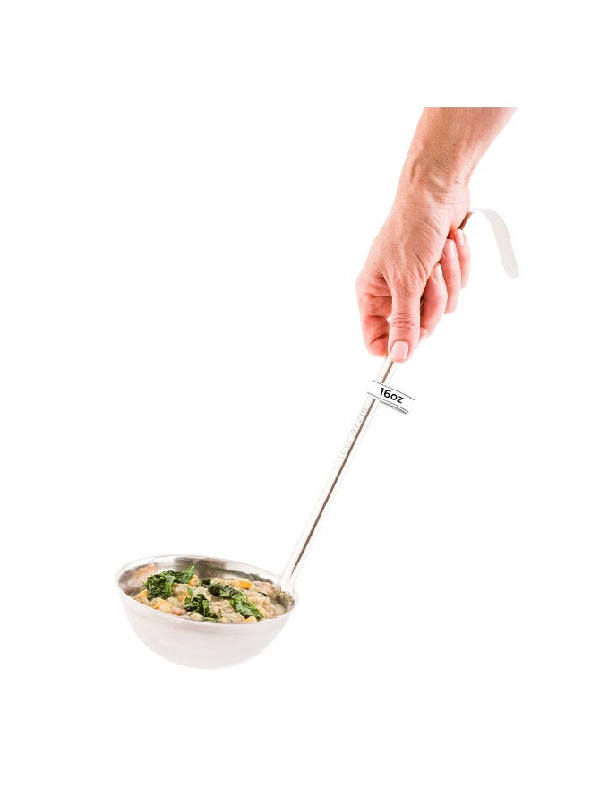 Restaurantware Met Lux 16 Ounce Portion Ladle, 1 Multipurpose Portion Serving Spoon - Does Not Corrode, Dishwashable, Stainless Steel Portion Control Serving Utensil, Premium - Image 2