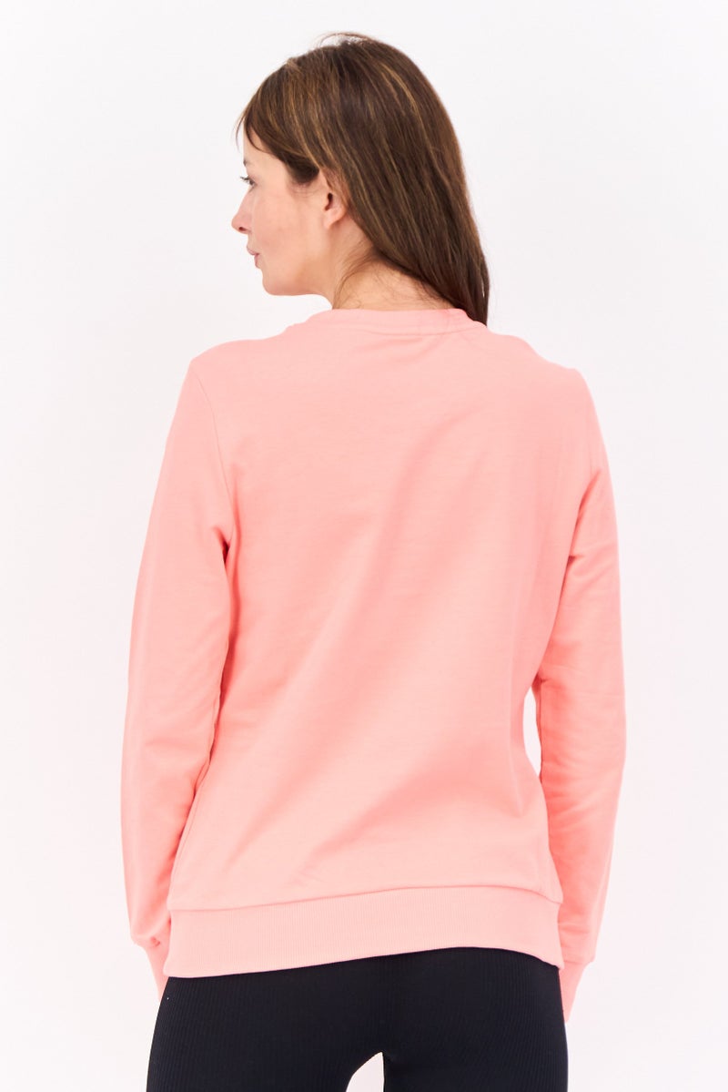 PUMA ملابس رياضية نسائية بأكمام طويلة مناسبة، خارجية، سويت شيرت، وردي - Image 3