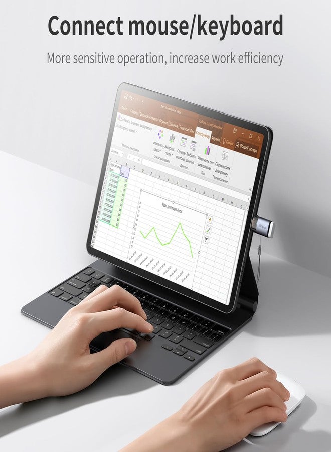 Mcdodo USB to Lightning OTG Adapter USB Female to Lightning Male Converter Support Camera Card Reader Mouse Keyboard Hubs Piano Converter Connect U Disk,Compatible iPhone 14 13 12 11 iPad Air Pro Mini - Image 5