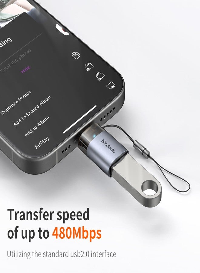 Mcdodo USB to Lightning OTG Adapter USB Female to Lightning Male Converter Support Camera Card Reader Mouse Keyboard Hubs Piano Converter Connect U Disk,Compatible iPhone 14 13 12 11 iPad Air Pro Mini - Image 4