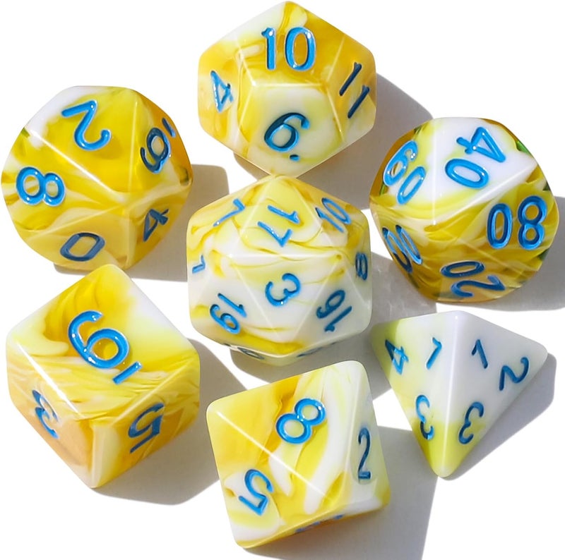 CiaraQ DND Polyhedral Dice Set with a Black Dice Bag for D&D RPG MTG Role Playing Table Games - Image 1