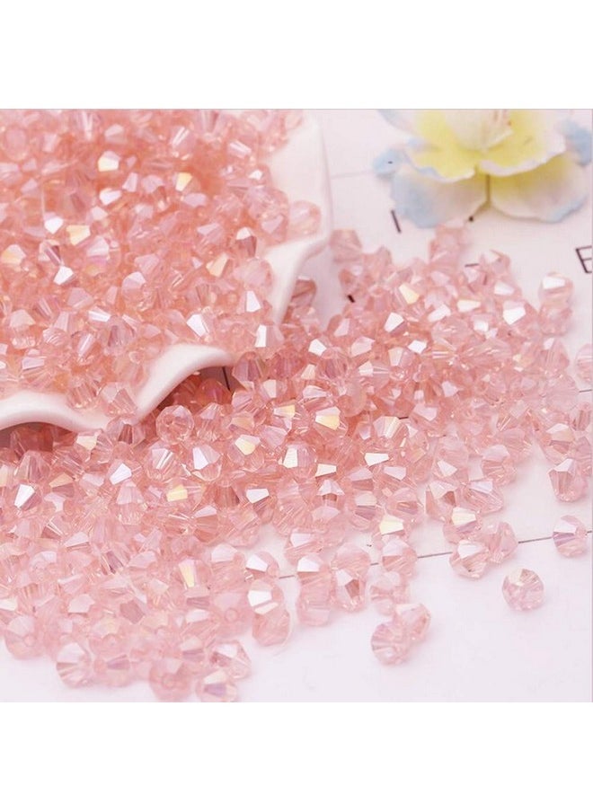 Xinbowen - Diy 4Mm 1000Pcs Pink Ab Bulk Faceted Bicone Crystal Glass Beads With Container Box Beads For Making Jewelry (Pink Ab) - Image 1