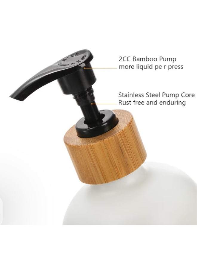 Modern soap dispenser set (black and white) with a wooden base – a luxurious decorative touch for your home - Image 4