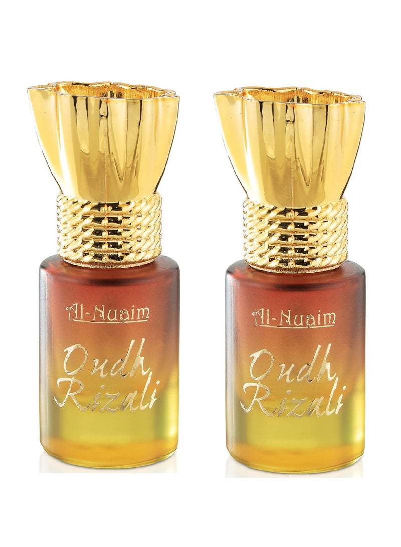 أل نواعم مجموعة النعيم تحفة عطر عود رزالي رول أون للرجال والنساء - عبوة من قطعتين (6 مل لكل منهما) | عطر خالٍ من الكحول | عطر يدوم طويلاً - Image 1