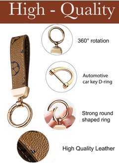 KeyAmor Light brown  keychain with elegant fluffy fur for women  A great option as a gift  Plaid leather and golden metal keychain includes matching accessories  - Image 4