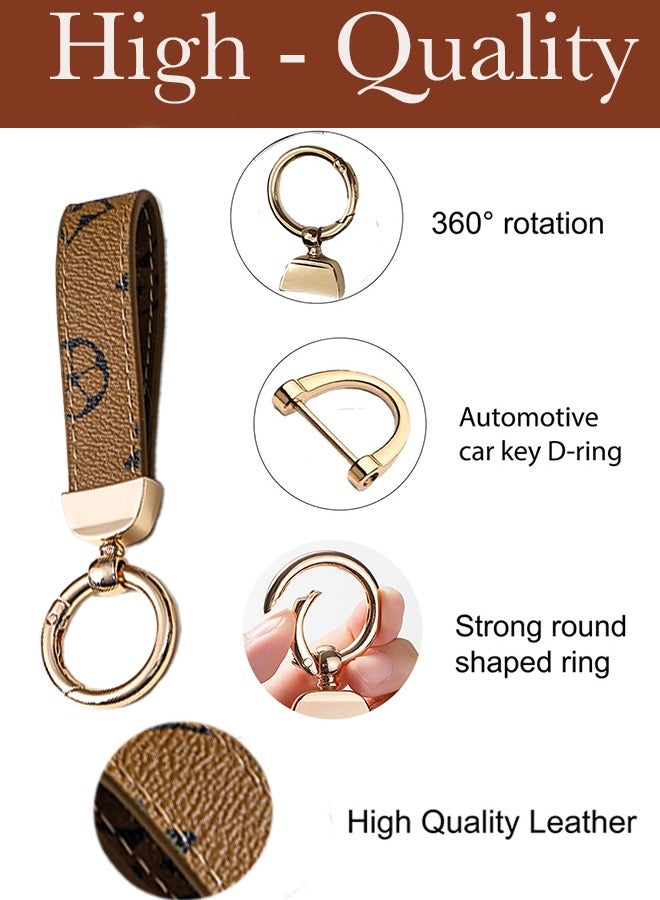 KeyAmor Light brown  keychain with elegant fluffy fur for women  A great option as a gift  Plaid leather and golden metal keychain includes matching accessories - Image 4