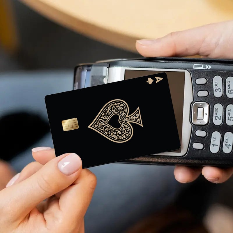 todwzq 5 قطع ملصق جلد بطاقة الائتمان، ملصق جلد بطاقة ائتمان مضحك، ملصقات فينيل لبطاقات الخصم والائتمان، أغطية جلدية لطيفة مقاومة للماء للبنك، EBT، المفتاح، النقل، الهوية (بوكر) - Image 3